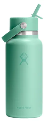 Image de Bouteille HYDRO FLASK 32 oz avec bouchon à paille flexible, 946 ml, verte