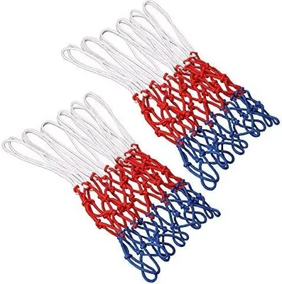 Produktbild von 2-teiliges mehrfarbiges Basketballnetz, Basketballkorbnetz, Ersatzkorbnetz, 12-Schnallen-Basketballnetz Geeignet für Basketballkörbe im Innen- oder Außenbereich