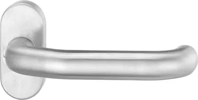 Produktbild von Dieckmann Türdrücker Lochteil für Rahmentüren auf Rosette U-Form gekröpft VA fein matt - 1301203300