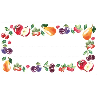 Produktbild von Selbstklebende Etiketten Motiv Früchte 85/45 mm – 20 Stück