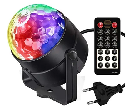 Zdjęcie produktu dla INF Pięciokolorowa mini kula dyskotekowa 5x1W LED ABS wtyczka EU