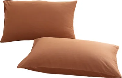 Obrázek produktu pro Povlaky na polštáře, sada 2 kusů, standardní velikost 48x74 cm, měkké a prodyšné bavlněné povlaky na polštáře, šetrné k pokožce (hnědé)