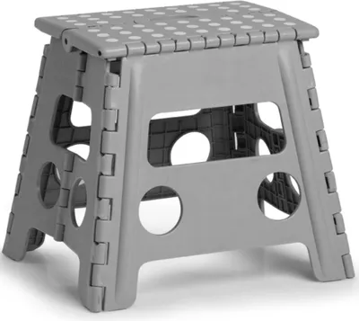 Produktbild von Klappbarer Hocker - dunkelgrau - 37 x 32 cm - Kunststoff