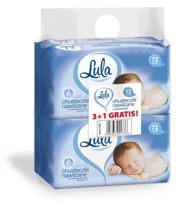 Produktbild von LULA Feuchttücher mit PANTHENOL 72 Stück 3 Stück + 1 Stück gratis