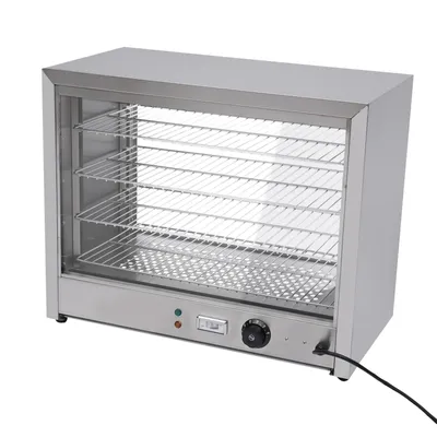 Produktbild von 800W 4 Etagen Kommerzielles Speisenwärmer Edelstahl Heißetheke Temperatur einstellbar 30-85°C Aufsatzvitrine Wärmebehälter Warmhaltevitrine