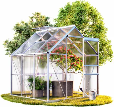 Produktbild von GARDEBRUK® Aluminium Gewächshaus 3,6m² 190x190cm inkl. Dachfenster Treibhaus Gartenhaus Frühbeet Pflanzenhaus Aufzucht 5,8m³