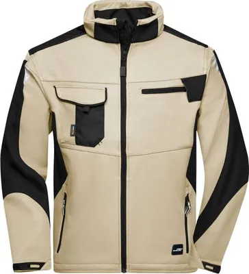 Produktbild von Workwear Softshell Jacket - STRONG - stone/black, Gr. 6XL