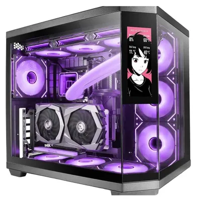 Immagine prodotto di Mars Gaming Mc-3tcorelcd Case da gaming ATX con schermo IPS da 7,2" a triplo vetro temperato nero