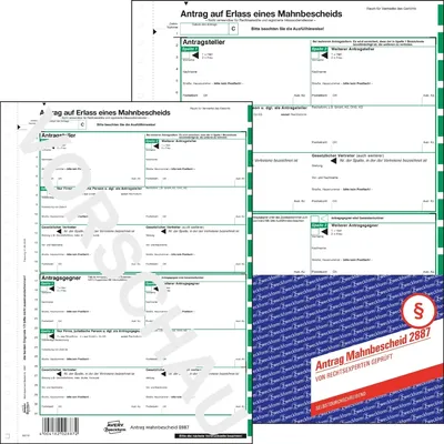 Zdjęcie produktu dla AVERY ZWECKFORM 2887 25-stronicowy formularz "Wniosek o wydanie nakazu zapłaty" A4