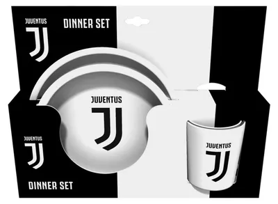 3-teiliges Geschirrset Teller, Suppenteller, Becher, BPA-frei, schwarz-weiß