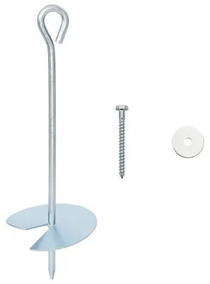 Produktbild von vidaXL Erdanker 10 pcs Silber Ø10 x 30 cm Galvanisiertes Metall