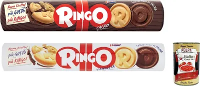 Produktbild von Pavesi Ringo Kekse kekse mit Vanille und kako 12x 165 g cookies italien biscuits snack + Italian gourmet polpa 400g