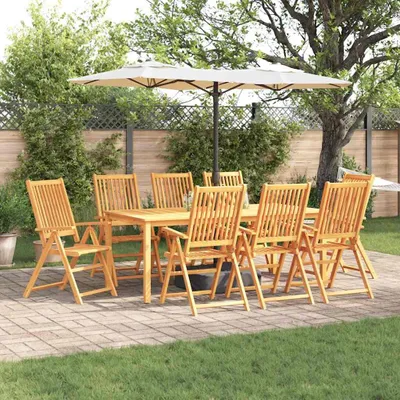 Imagen del producto de Maison Exclusive - Juego de comedor para jardín, 9 piezas, color marrón, madera de acacia maciza