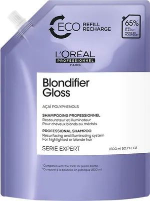 A refill pouch for L'Oreal Blondifier Gloss shampoo.