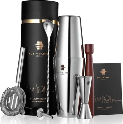 Produktbild von Cocktail-Set – Cocktail-Shaker-Set mit Boston-Shaker und Cocktail-Zubehör –  Geschenkbox (Silber)
