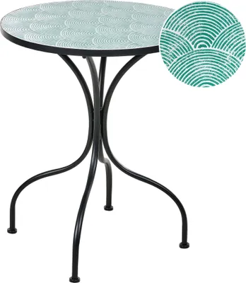 Zdjęcie produktu dla BELIANI Stolik ogrodowy czarny metalowy blat ø 60 cm stół typu bistro w stylu vintage