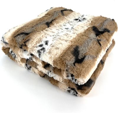 heimtexland ® Premium Webpelz Wohndecke Kuscheldecke Fellimitat Leopard  200x150 Fake Fur Sofadecke Überwurf Typ786