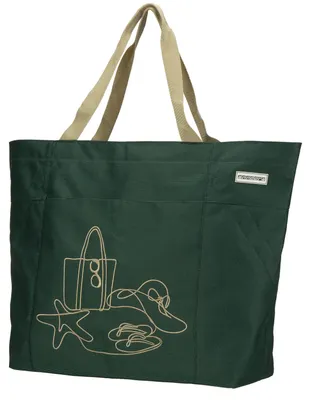 Produktbild von anndora Strandtasche XXL Grün Oversized Shopper mit Stickerei