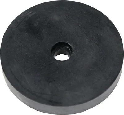A black rubber gasket with a hole in the center, shown from a top-down angle on a white background.