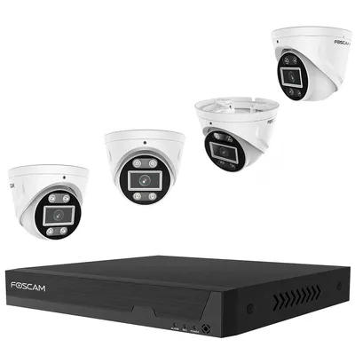 Produktbild von Foscam FN 9108 E T4 2T schwarz/weiß FN9108E 8-Kanal NVR 4x T5EP Kamera