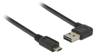 Zdjęcie produktu dla DeLOCK 2m, USB2.0-A/USB2.0 Micro-B, 2 m, USB A, Micro-USB B, USB 2.0, Męska/Męska, Czarny