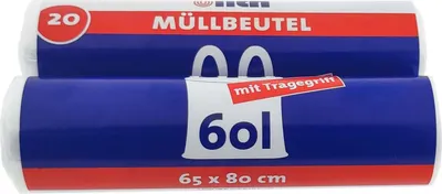 Produktbild von Ulith Müllbeutel mit Tragegriff 60 Liter 20 Stück 116