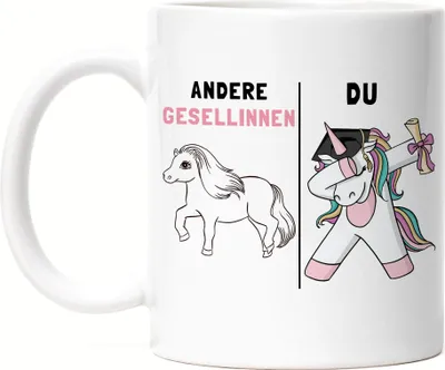 Produktbild von Andere Gesellinnen Du Tasse Pferd Einhorn Geschenkidee Lustig Ausbildung Berufsschule