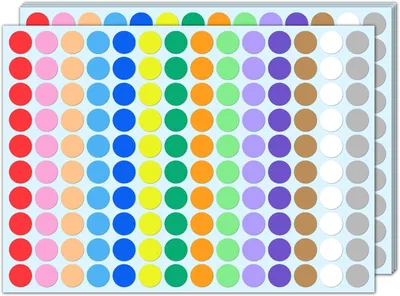 Image de Points adhésifs ronds, d'environ 20 mm de diamètre, 4200 pièces, 14 couleurs, pour papier et bois