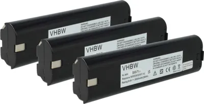 Produktbild von vhbw 3x Akku kompatibel mit Makita 6095DWBE, 6095DWDE, 6095DQ, 6095DW, 6095DWE, 6095DWL-2, 6096D, 6094DW, 6095D Werkzeug (3000 mAh, NiMH, 9,6 V)