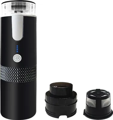 Tragbare Kaffeemaschine, kompatibel mit K-Cup-Kapseln, gemahlener Kaffee, manuelle Handkaffeemaschine für Camping, Wandern