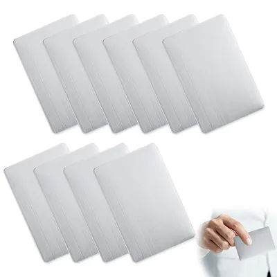 Image de 10 cartes de visite en métal, en acier inoxydable
