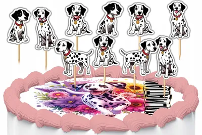 Produktbild von Tortenstecker Kuchendeko Set - Hund Rasse DALMATYŃCZYK 10 Stück
