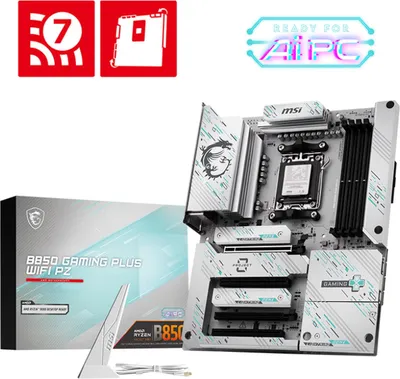 Obrázek produktu pro Deska MSI B850 GAMING PLUS WIFI PZ /AMD B850/DDR5/SATA3/M.2/USB3.1/WiFi/BT/PCIe5.0/AM5/ATX