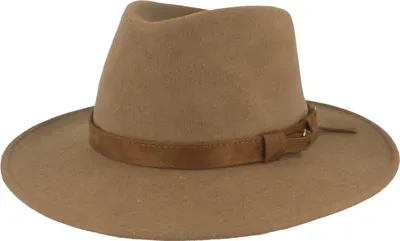 Rollbarer Outdoorhut aus Wollfilz mit Fransen von Hut-Breiter in beige