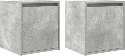 Produktbild von Wand-Nachttische 2 Stk. Betongrau 38x34x40 cm