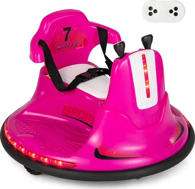 Produktbild von Autoscooter Kinder mit 2,4 GHz Fernbedienung, 6V Elektroauto mit 2 Fahrmodi, Musik und LED-Leuchten, Fahrzeug Elektrisch für Kinder ab 3 Jahre bis 30 kg (Rosa)