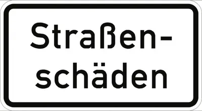 Produktbild von Verkehrsschild VZ1007-34, Straßenschäden, Alu, RA2, 600x330 mm