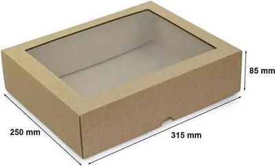 Produktbild von Dekorative Geschenkbox mit Deckel 315 x 250 x 85 mm mit Sichtfenster