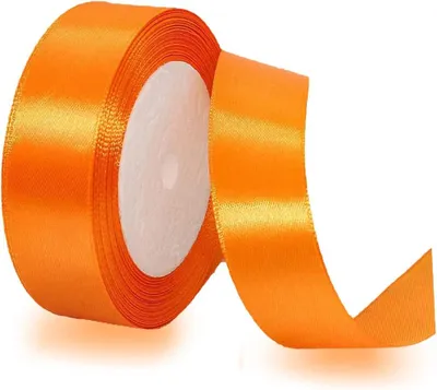 Productafbeelding van Geschenklint oranje - 25 mm breed - 23 meter satijnen lint - Cadeaulint - Stoffen lint - Knutselwerk