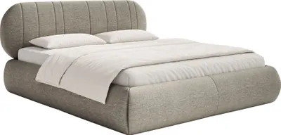 Produktbild von Selsey Asmelio - Polsterbett mit Bettkasten, Lattenrost, grau-beige, 160x200 cm