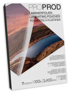 Zdjęcie produktu dla Folia do laminowania - Folia laminacyjna - A4 - 2 x 100 mikronów - 100 sztuk - Błyszcząca