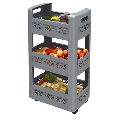 Image de Resserre mobilo modulable 3x11L - 4 roulettes 360° - Gris anthracite - 29 x 45 x H 79 cm
