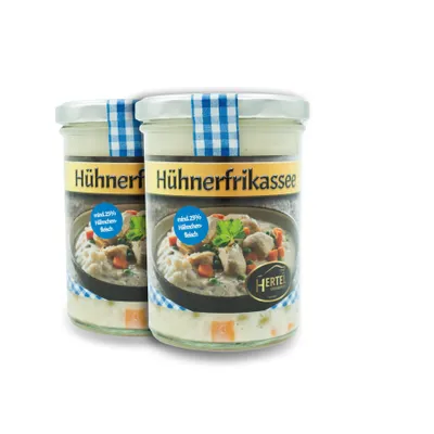 Produktbild von Hertel Grillgenuss Hühnerfrikassee Fertiggericht 2x400g (ohne Konservierungsstoffe)