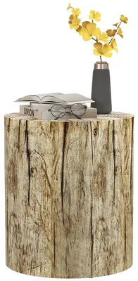 Produktbild von HOMCOM Beistelltisch, Couchtisch im Baumstumpf-Design, Rund Nachttisch, Natur