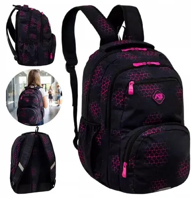 Produktbild von Dreifach-Schulrucksack Für Jugendliche – Astra Pink Hearts Herzen