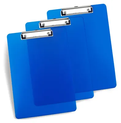 Produktbild von Rapesco 1822 Business Pack: 3 Klemmbretter, A4, Blau Matt Transparent