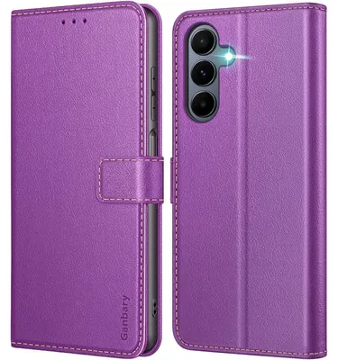Immagine prodotto di Custodia a libro in ecopelle viola per Samsung Galaxy A16 4G/5G, con scomparti per carte e funzione stand