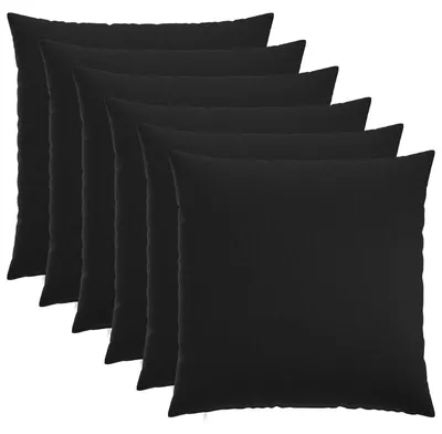 Zdjęcie produktu dla 6 pokrowców na poduszki, HEERLEN, czarny, 70 x 70 cm, materiał