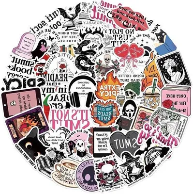 Produktbild von 50 Stück Dark Romance Laptop-Sticker-Set, Esthetische Buch Accessoires