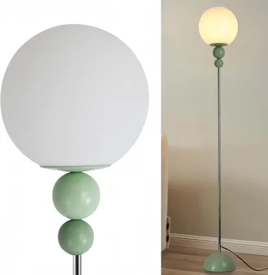Image de "LOKE" E27 Lampadaire avec boule multiple et boule blanche opaque